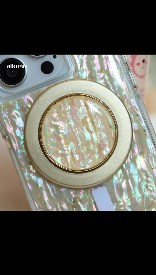 Custom Magnetic Grip Holder 360 degree rotation Mobile phone Holder Pearl Magnetic Pop phone grip for iphone 16 15 14 13 12