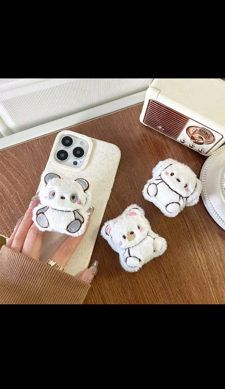 3D cuteness Panda and Rabbit Finger Ring Grip tok Phone Holder Grip Cellphone Stand Table Phone Socket