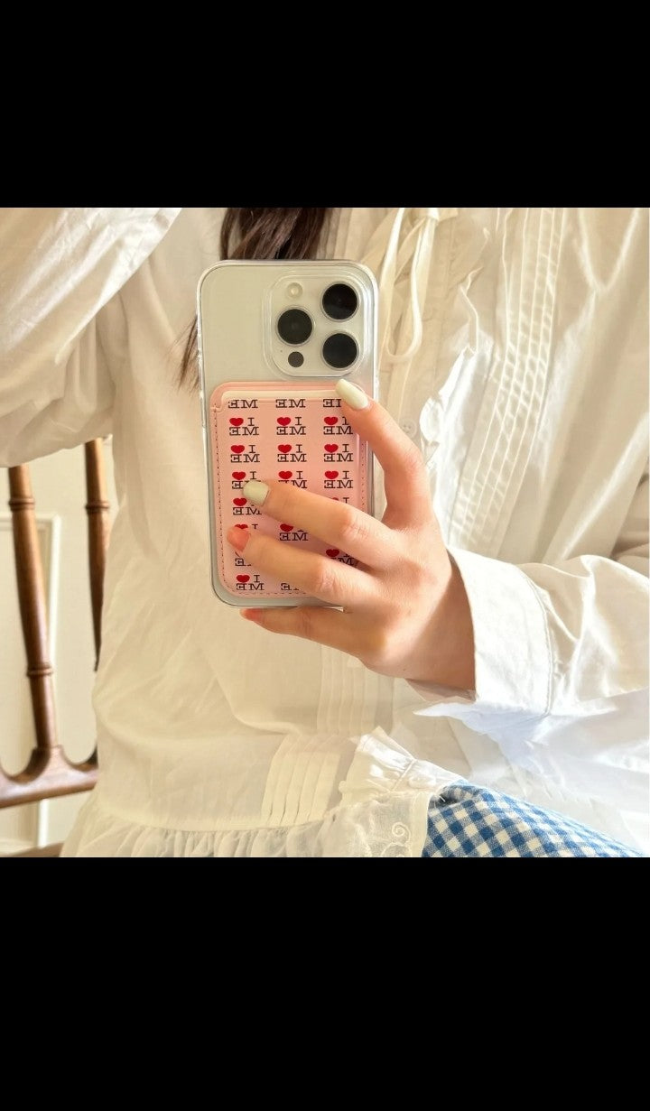 INS Flower Applicable Magnetic wireless Charging card Holder PU Leather Apple for iphone 12 13 14 15 16 17 phone card Holder