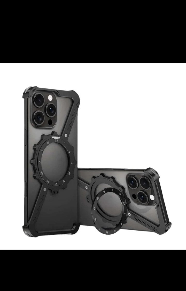 2025 New Anti - fall for airbag for iphone 27 pro max case 360 degree rotating magnetic Holder Unique shape, Metal protective phone Case