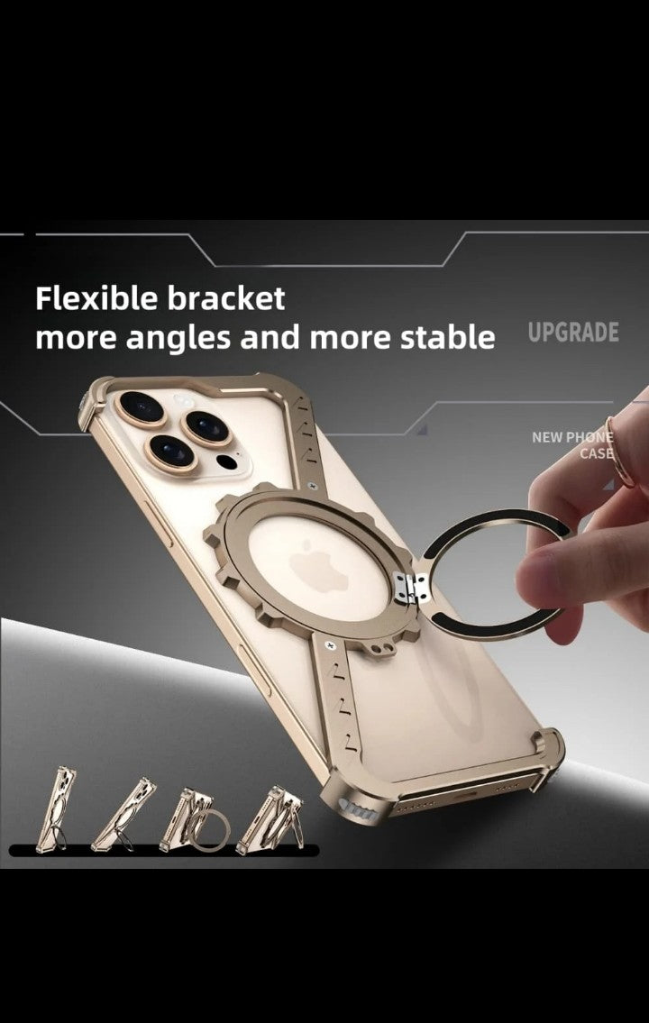 2025 New Anti - fall for airbag for iphone 27 pro max case 360 degree rotating magnetic Holder Unique shape, Metal protective phone Case