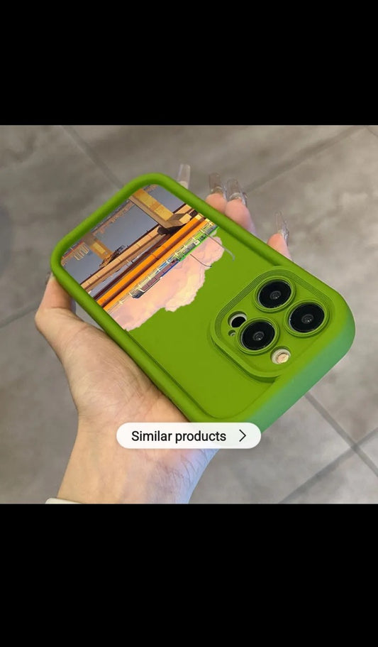 Modern Scenic Aircraft Coastline phone case for iphone 15 16 pro max 11 12 13 14  XS XR Candy color Frosted shockproof Back Cover