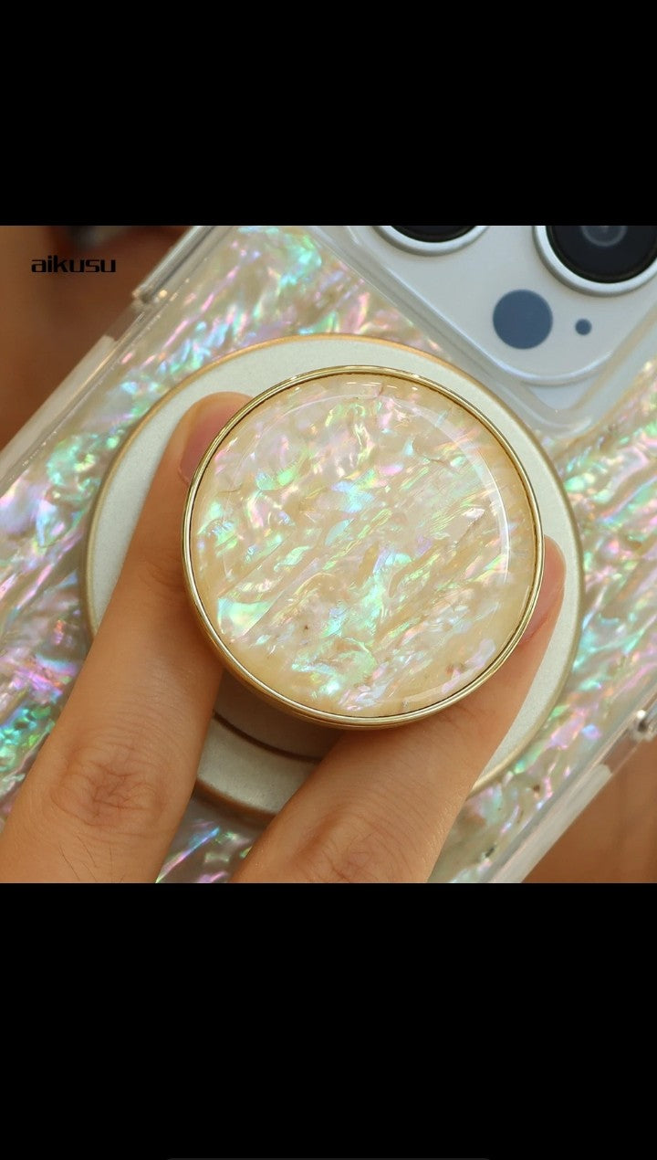 Custom Magnetic Grip Holder 360 degree rotation Mobile phone Holder Pearl Magnetic Pop phone grip for iphone 16 15 14 13 12