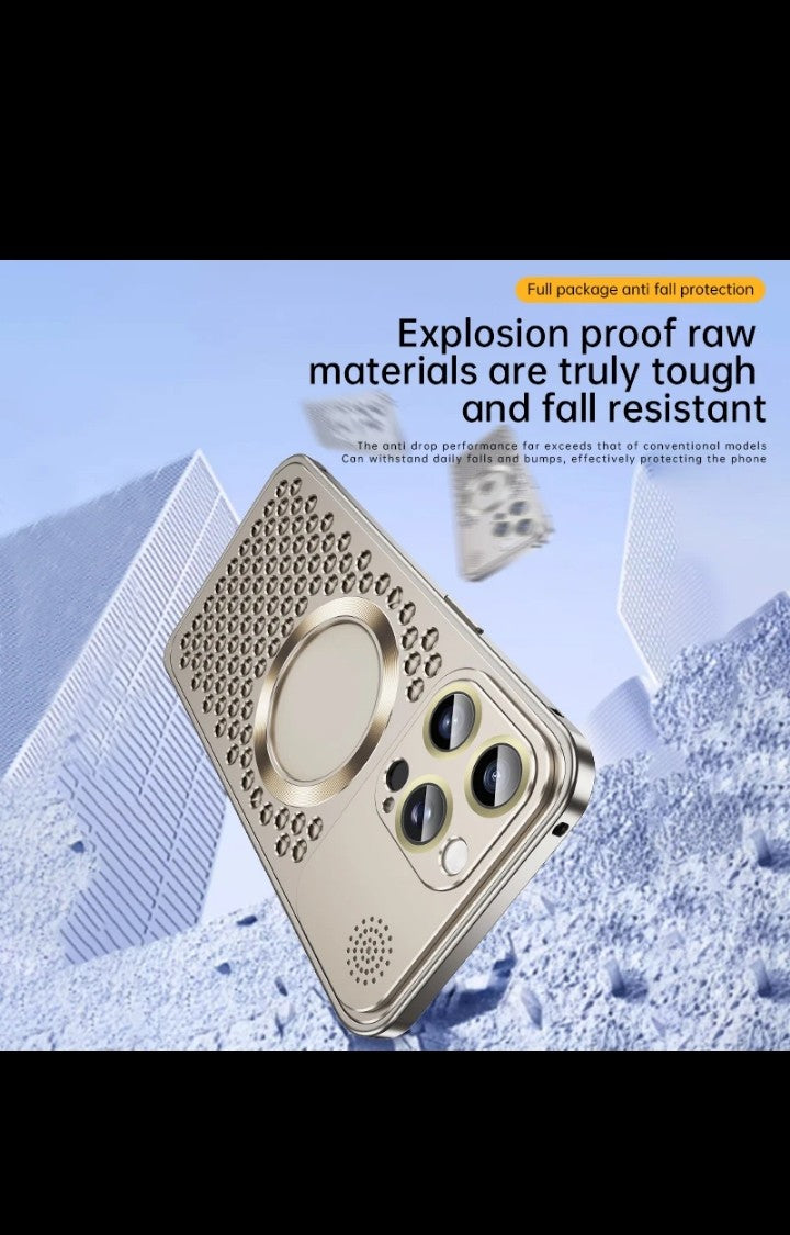 Aromatherapy Aluminum Alloy Metal phone case for iphone 16 15 14 13 12 pro max with camera lens protector cover