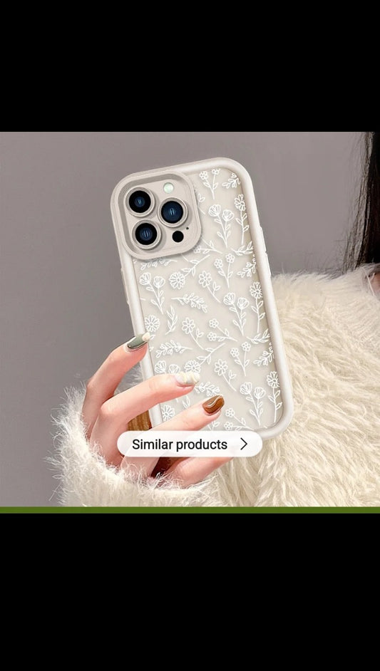 INS - Style protective phone cover Line Floral phone Case Coloured TPU phone Case for iphone 17 16 15 13 pro max 14 15 plus max