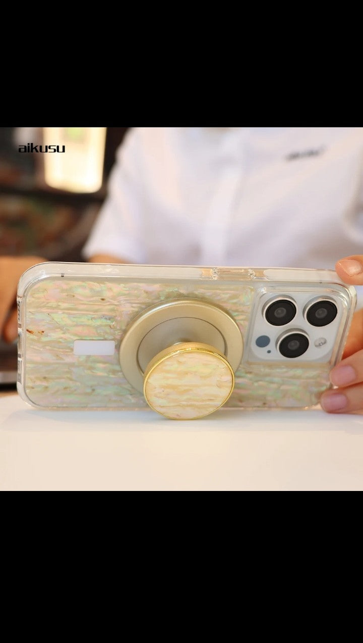 Custom Magnetic Grip Holder 360 degree rotation Mobile phone Holder Pearl Magnetic Pop phone grip for iphone 16 15 14 13 12