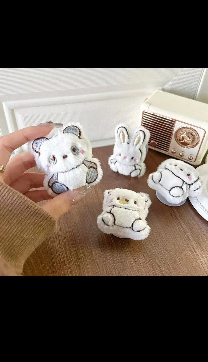 3D cuteness Panda and Rabbit Finger Ring Grip tok Phone Holder Grip Cellphone Stand Table Phone Socket