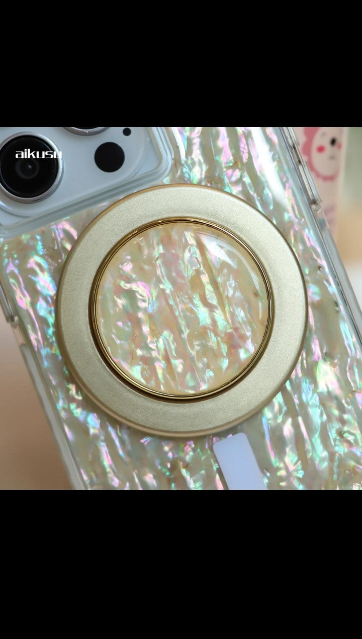 Custom Magnetic Grip Holder 360 degree rotation Mobile phone Holder Pearl Magnetic Pop phone grip for iphone 16 15 14 13 12