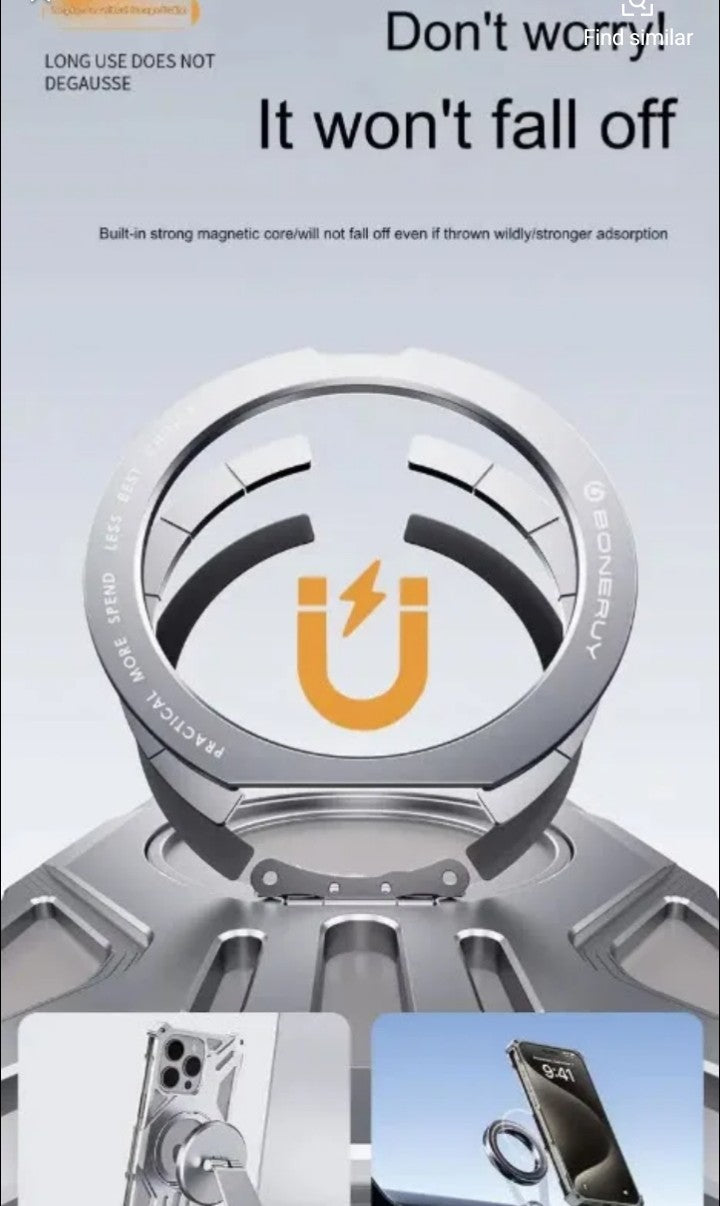 Aluminum Metal Magnetic phone Case for iphone 13 14 15 16 pro max shockproof Armer Bumper with 360 Rotating Hidden Kickstand