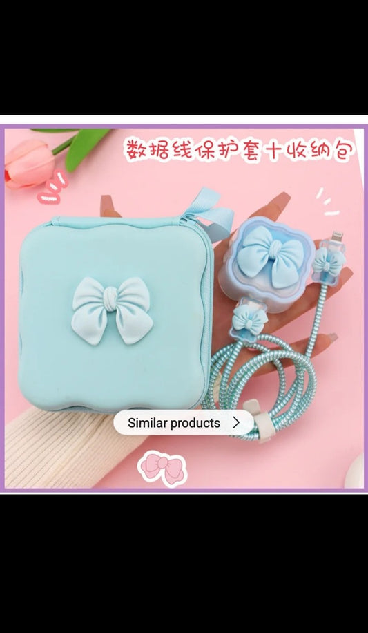 Hot selling 6 In 1 Multifunctional storage bag with 18/20w fast charging micro - USB cable for iphone charger with protective box