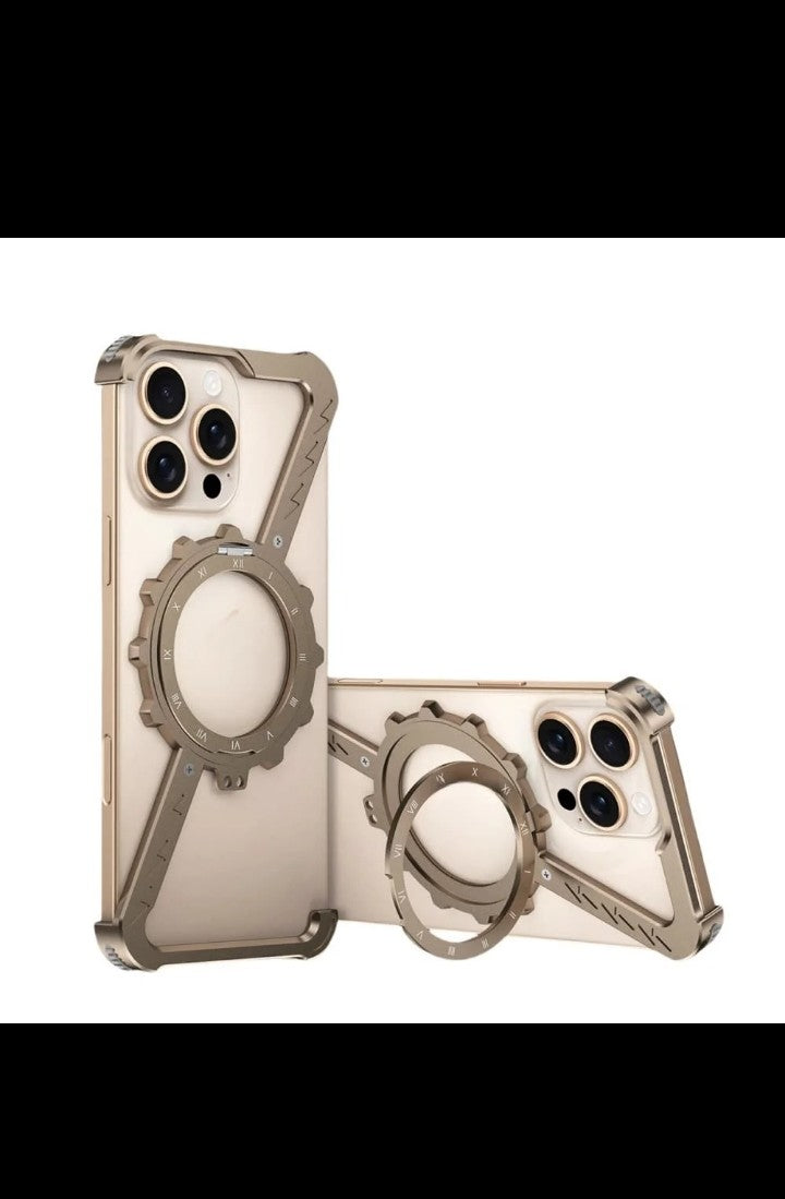 2025 New Anti - fall for airbag for iphone 27 pro max case 360 degree rotating magnetic Holder Unique shape, Metal protective phone Case