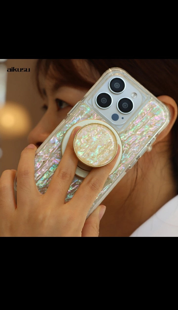 Custom Magnetic Grip Holder 360 degree rotation Mobile phone Holder Pearl Magnetic Pop phone grip for iphone 16 15 14 13 12